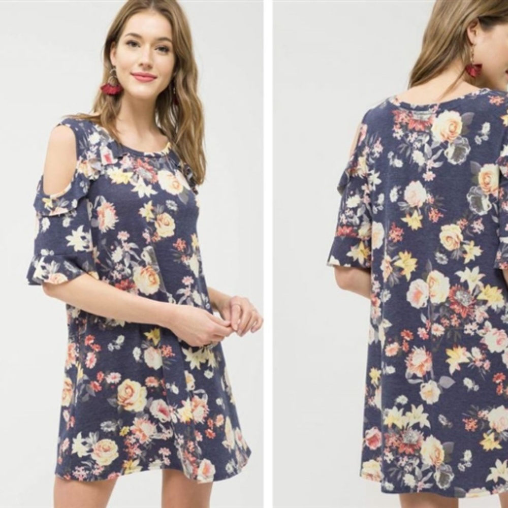 Navy Floral Dress